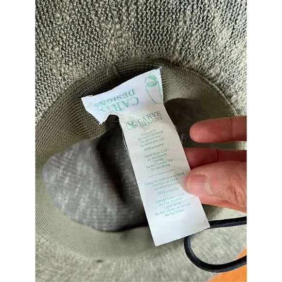 Carve Designs dark green with cream and black beach sun hat - Picture 3 of 4